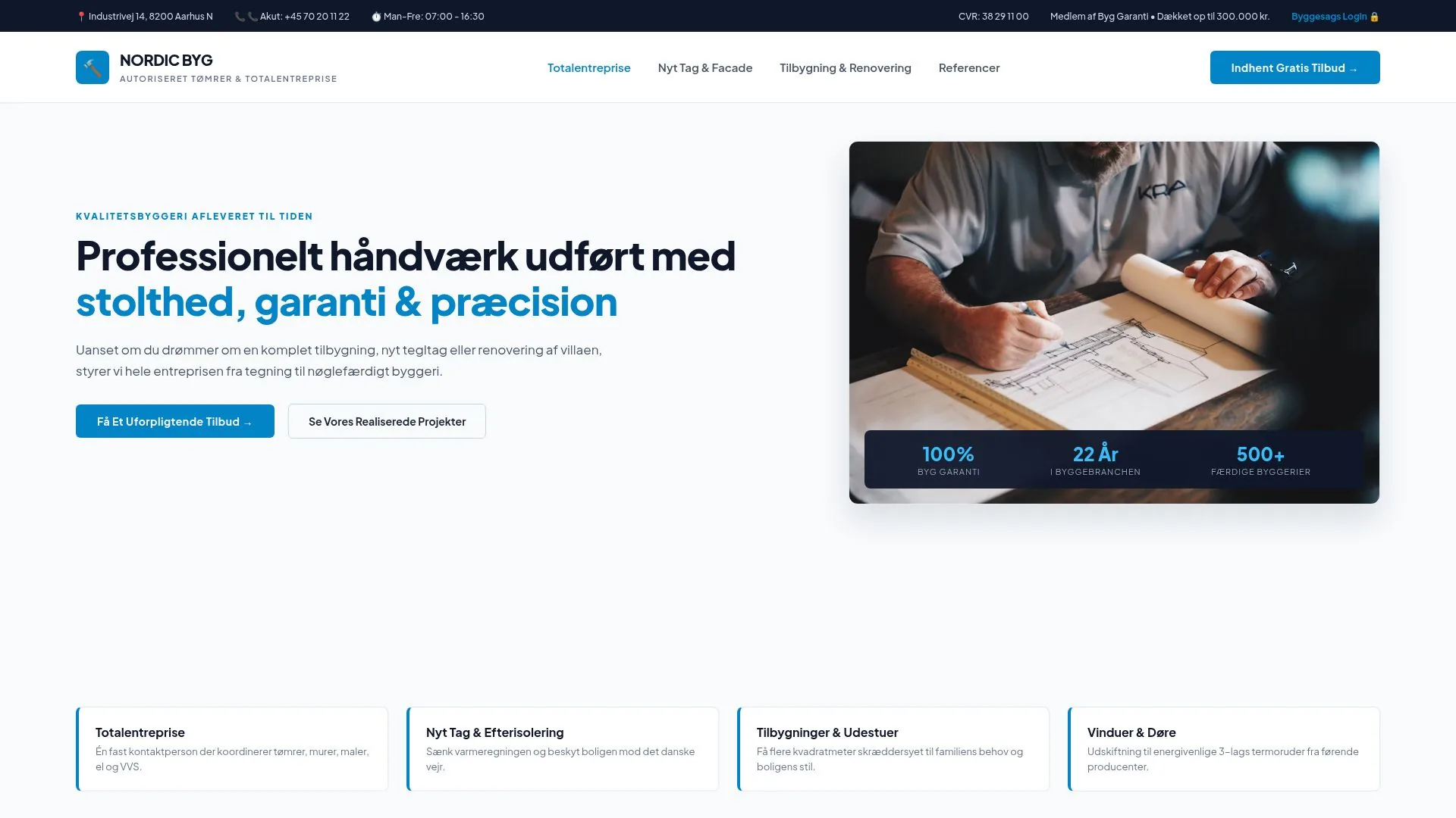 Eksisterende designeksempel til håndværk og byggeri